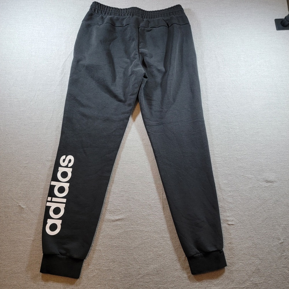Adidas Joggers Women/Unisex Medium Black Excellent Logo Drawstring Fleece